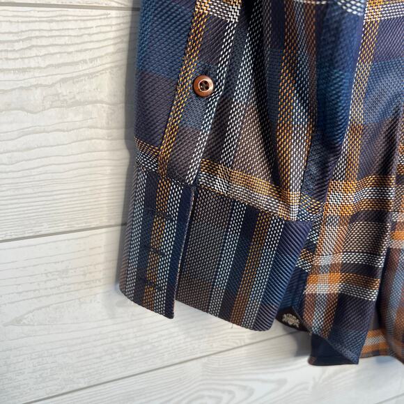 Circle of Gentlemen plaid button front long sleeve dress shirt size 17x43 - Picture 4 of 6